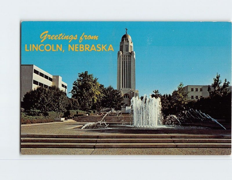 Postcard Nebraska State Capitol, Greetings from Lincoln, Nebraska