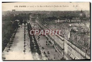 Old Postcard Paris I stopped the Rue de Rivoli and the Tuileries Gardens