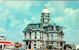 Terre Haute, IN Indiana  VIGO COUNTY COURT HOUSE Gas Station~Courthouse Postcard