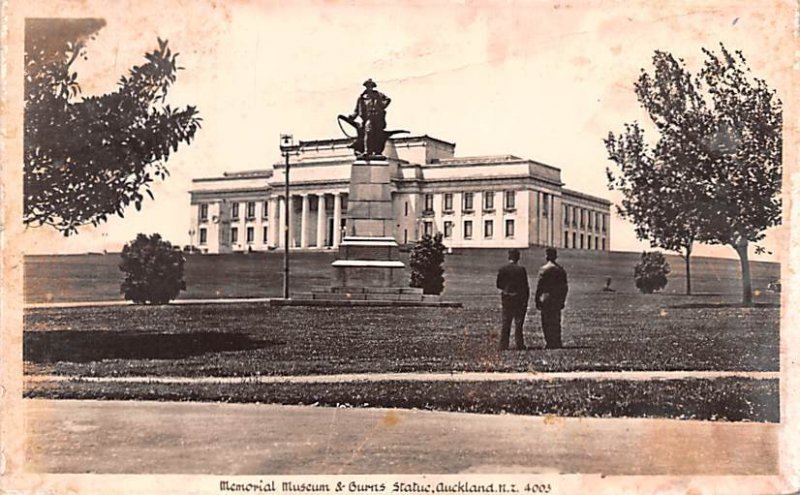 Memorial Musem & Burns Statue Auckland New Zealand Postal Used Unknown 