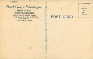 Colorpicture Hotel George Washington New York City roadside Postcard 20-14165