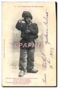 Old Postcard Fun Children Coquetry chimney sweep