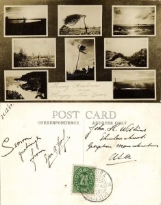 curacao, D.W.I., Merry Christmas & Happy New Year Multiview (1940) RPPC Postcard