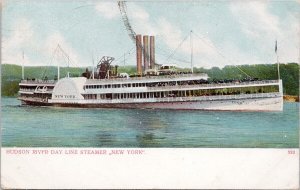 Steamer 'New York' Ship Hudson River Day Line Bryant Union Postcard H35 *as is