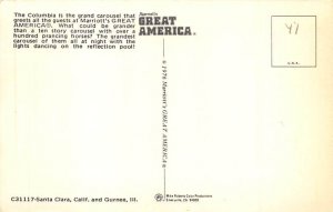 The Columbia Marrlott's Great America Gurnee, Illinois USA View Postcard Back...