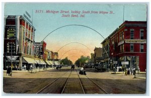 c1910 Loan Sailors Michigan Street South Bend Indiana IN Railway View Postcard