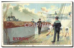 Postcard Old Advertisement Byrrh tonic wine Marine toilet Boat ship