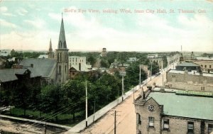 c1907 Postcard; Birdseye View West from City Hall, St. Thomas ON Canada posted