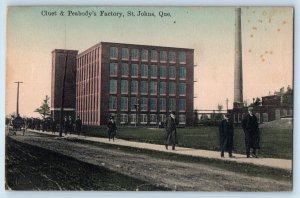St. Johns Quebec Canada Postcard Cluet & Peabody's Factory 1926 Vintage