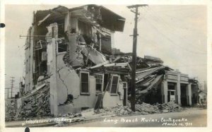 California Long Beach Wholesome Bakery ruins Earthquake RPPC Postcard 22-5687