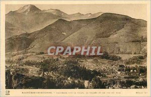 Old Postcard Bagneres de Bigorre Panorama City La Vallee andthe Pic du Midi