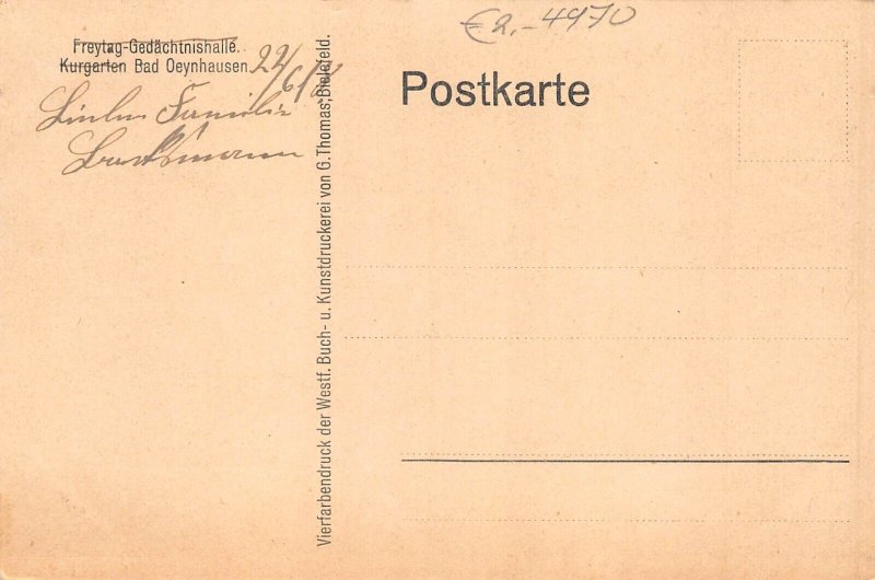 Germany Bad Oeynhausen Kurgarten Garden vintage postcard