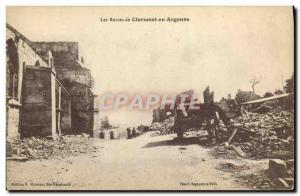 Old Postcard Militaria Ruins of Clermont in Argonne