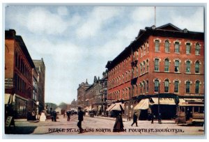 c1910 Pierce Street Train Railroad Establishments Sioux City Iowa AI Postcard 