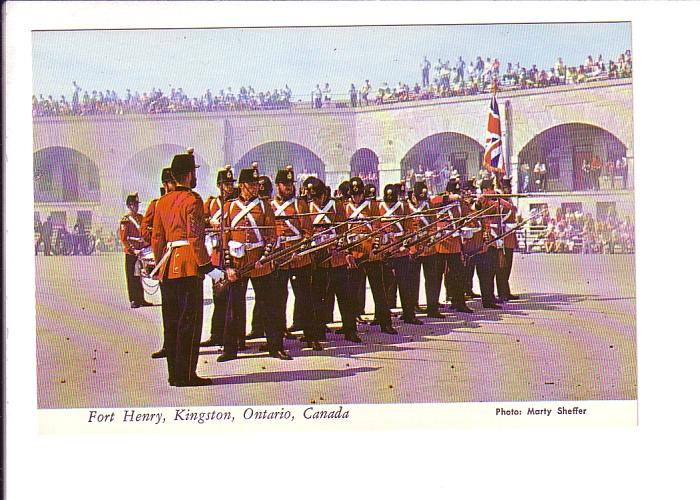 Soldiers with Rifles Standing Ready, Fort Henry, Kingston, Ontario, Photo She...