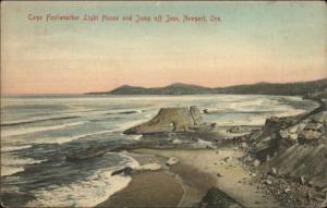 Newport OR Cape Foulweather Lighthouse in Distance c1910 Postcard