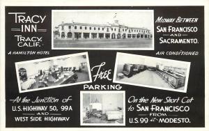 Fraser Multiview Roadside Advertising Postcard Tracy Inn, Tracy CA Hwy 50 & 99A