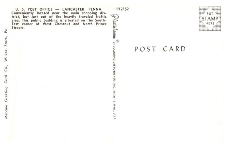 Pennsylvania  Lancaster , U.S.Post Office