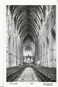 Worcestershire Postcard - The Nave - Worcester Cathedral - Real Photo   ZZ2981