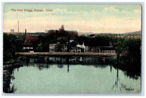 1914 River Scene New Bridge Putnam Connecticut CT Antique Posted Postcard