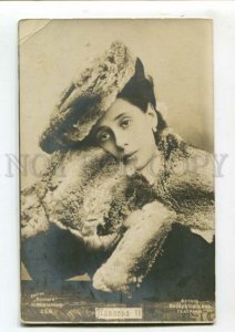 3111822 Anna PAVLOVA Russian BALLET Star in FUR vintage PHOTO