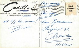 USA Cadillac Hotel Miami Beach Florida Chrome Postcard 03.58