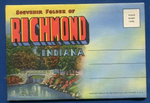 Richmond Indiana in High School Main Street Morton Center postcard folder