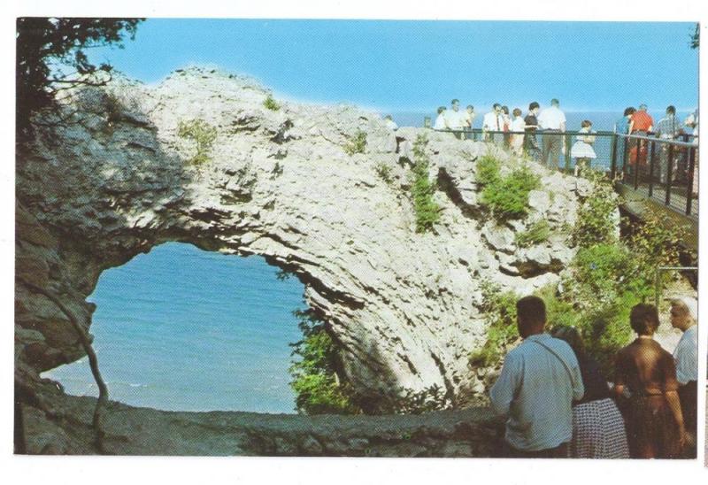 Arch Rock Mackinac Island Michigan MI 1960 Vintage Postcard