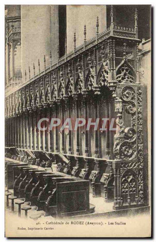 Old Postcard Cathedral Of The Stalls Rodez