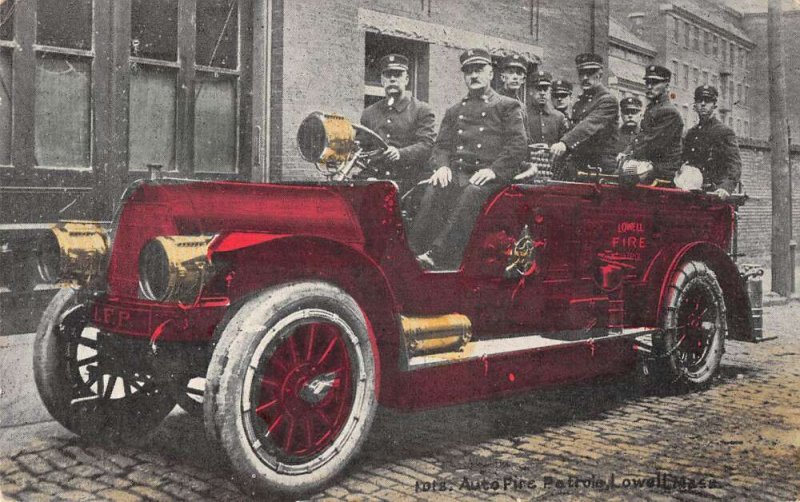 Lowell Massachusetts Auto Fire Patrol Vintage Postcard AA32301