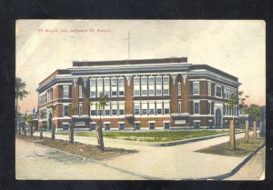 FORT WAYNE INDIANA JEFFERSON STREET SCHOOL BUILDING VINTAGE POSTCARD