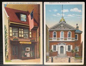 Vintage Postcard Set of 4 Images of Historic Philadelphia