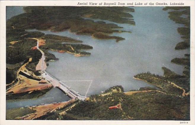 Missouri Aerial View Bagnell Dam and Lake Of The Ozarks