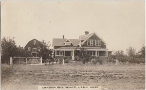 CANADA Real Photo RPPC Postcard c1910 LANG Sakatchewan Sask LARSON RESIDENCE