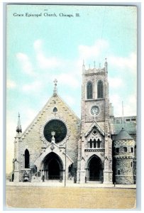 c1910's View Of Grace Episcopal Church Chicago Illinois IL Antique Postcard