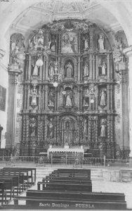 RPPC Templo de Santo Domingo, Puebla, Mexico Iglesia c1930s Vintage Postcard