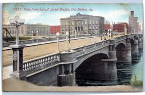 Locust Street Bridge Des Moines IA  - by F. W. Woolworth - Posted 1912 Avon