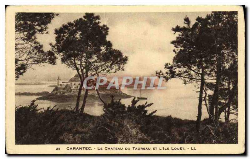 Old Postcard Carantec Le Chateau Du bull and Louet island