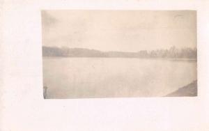 W. Danville Vermont birds eye view Joe's Pond from shore real photo pc Z51005