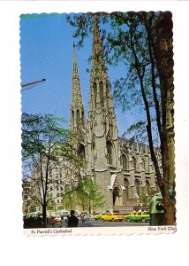 St Patrick's Cathedral, Taxis, Buses, New York City, Used 1976