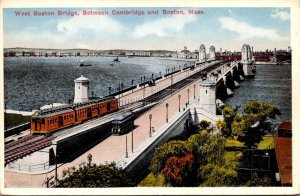 Massachusetts Boston Trolleys On West Boston Bridge
