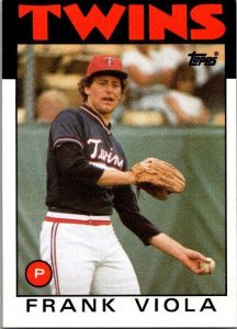 1986 Topps Baseball Card Frank Viola Minnesota Twins sk2605