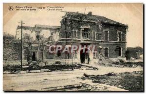 Old Postcard Belgium Ypres Ruins Prison cell