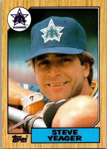 1987 Topps Baseball Card Steve Yeager Seattle Mariners sk3346