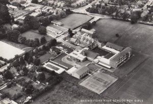 Basingstoke High School For Girls Vintage Aerial Real Photo Postcard