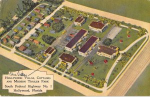 Hollywood Florida aerial view Villas Cottages Trailer Park antique pc BB1035