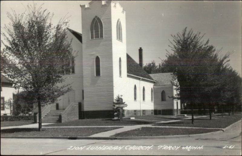 Tracy MN Zion Lutheran Church Real Photo Postcard