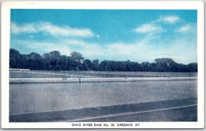 Greenup Kentucky KY, Panoramic View of Ohio River Dam, Nature, Vintage Postcard