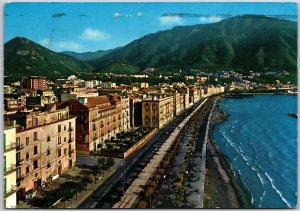 1970's Castellammare Di Stabia Quay Buildings along the Beach Posted Postcard