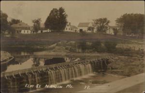 North Anson ME Elm St. Dam c1910 Real Photo Postcard